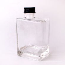 300ml clear square glass bottle with metal screw top lid for juice beverage cold press wine